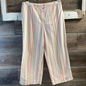 Chadwick’s Ladies Pastel Striped Capri Pants, Size 8